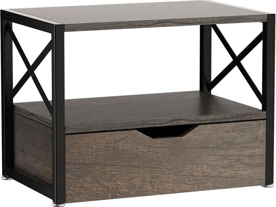 Goodivery Stijlvolle en Functionele Tweelaagse Bureau Organizer voor Printer en Accessoires in Grijs