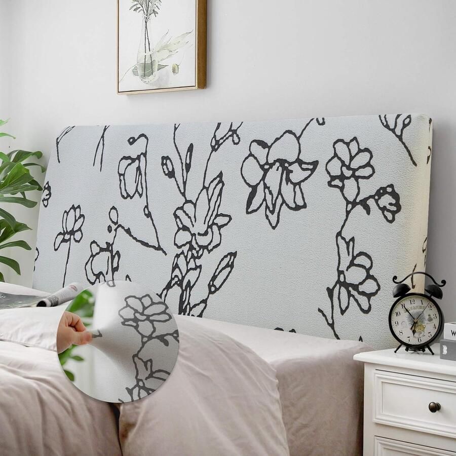 Goodivery Stijlvolle en Rekbare Hoes voor Bed Hoofdbord Cloud Fluweel voor Slaapkamerdecoratie