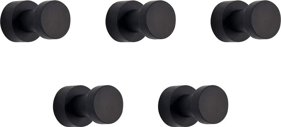 Goodivery Stijlvolle en Robuuste Zwarte Handdoekhaken Set van 5 voor Badkamer en Keuken