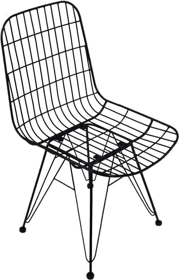 Goodivery Stijlvolle en Stevige Metalen Stoel met Zithoogte van 41 cm in Zwart