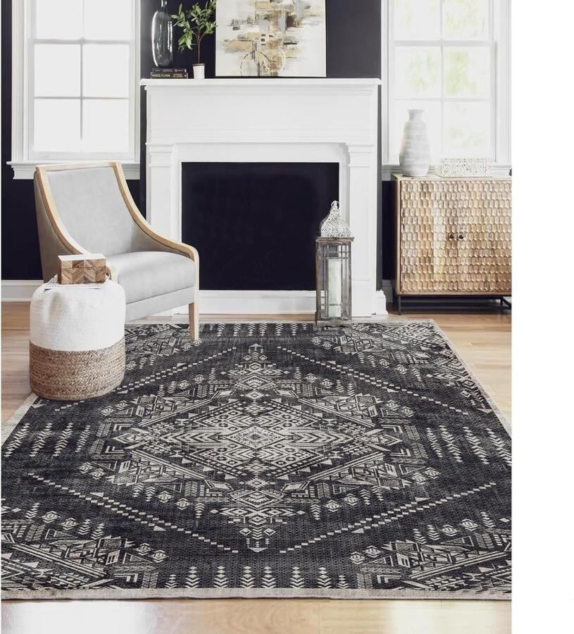 Goodivery Stijlvolle en Zachte Wasbare Vloerkleed met Bloemmotief voor Woonkamer en Slaapkamer 140 x 200 cm