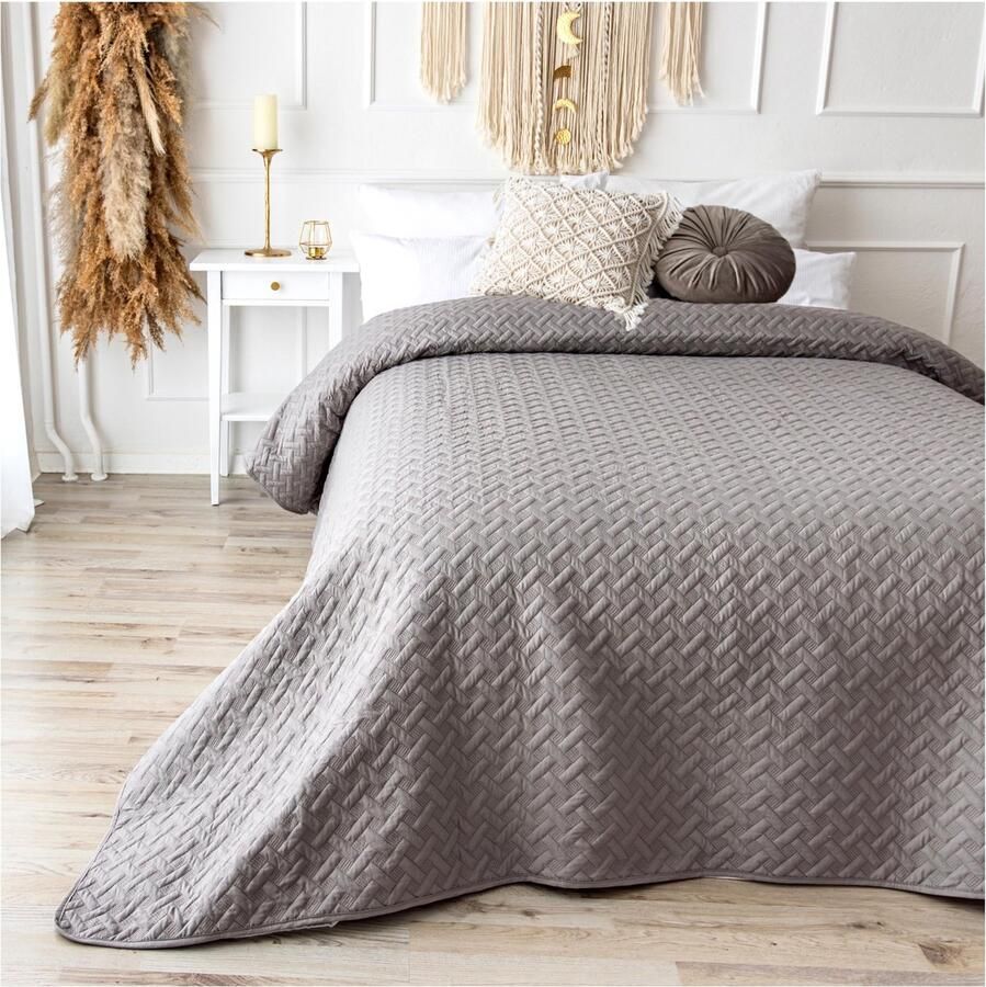 Goodivery Stijlvolle en Zachte XXL Gewatteerde Sprei van 200 x 220 cm voor Bed Bank of Banksprei