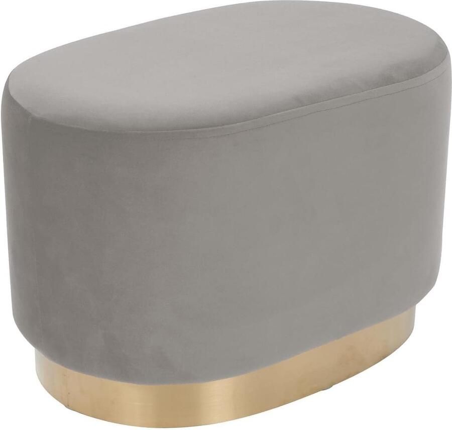 Goodivery Stijlvolle Fluwelen Poef in Kleuren en Maten met Gouden Rand voor Woonkamer Slaapkamer of Kleedkamer