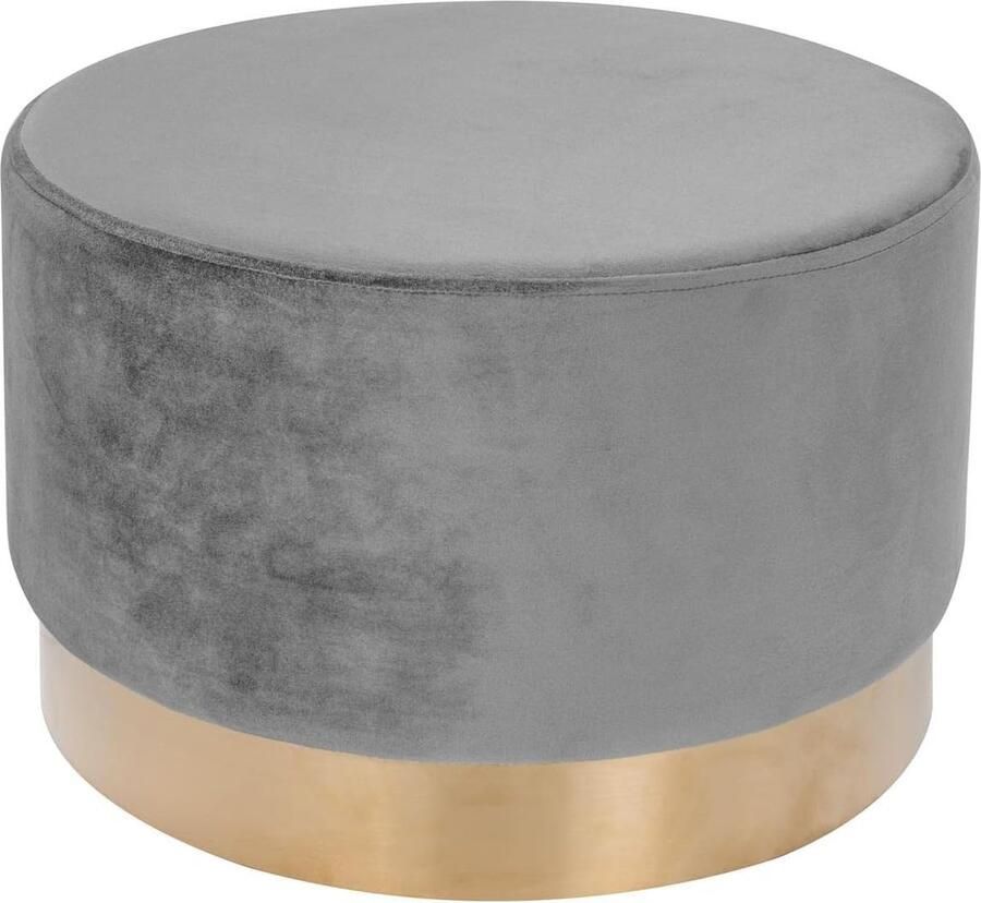 Goodivery Stijlvolle Fluwelen Poef met Gouden Accent voor Woonkamer en Slaapkamer in Verschillende Kleuren