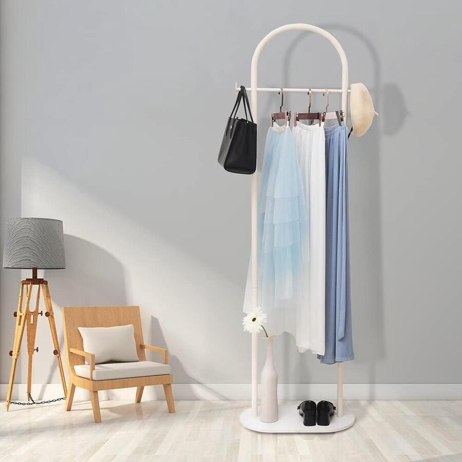 Goodivery Stijlvolle Gouden Kledingrek met Marmeren Basis en Schoenenrek