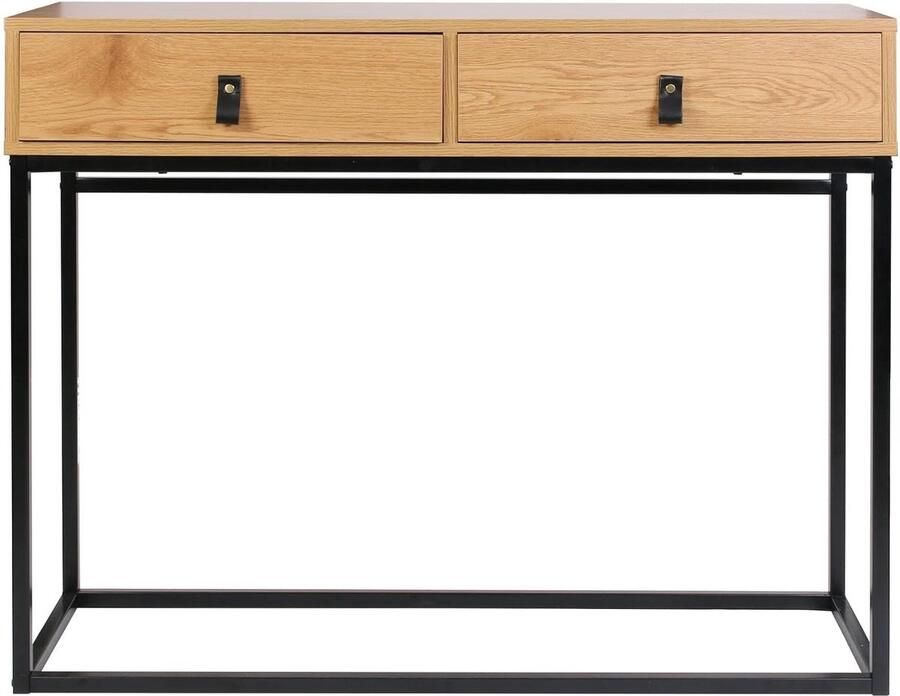 Goodivery Stijlvolle Houten en Metalen Console Tafel voor Hal of Woonkamer 100 x 35 x 80 5 cm