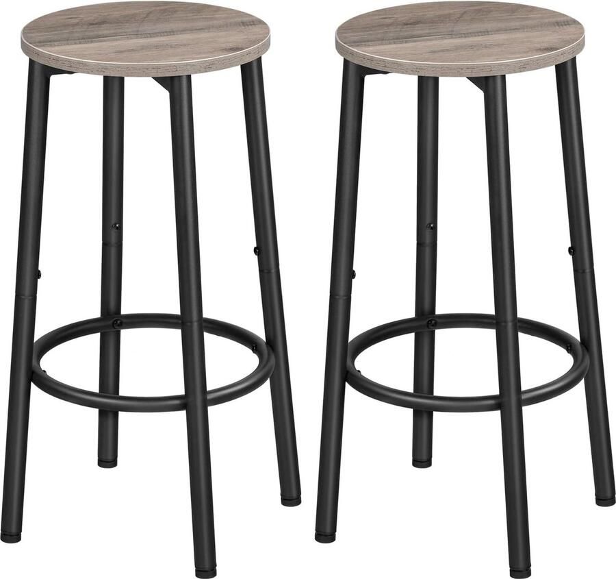 Goodivery Stijlvolle Industriële Barkrukken Set van 2 voor Keuken en Bar met Verstelbare Voeten
