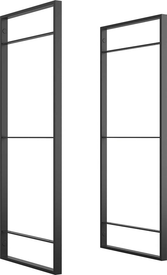 Goodivery Stijlvolle Industriële Wandplank van Zwart Staal met Veelzijdige Opslagopties