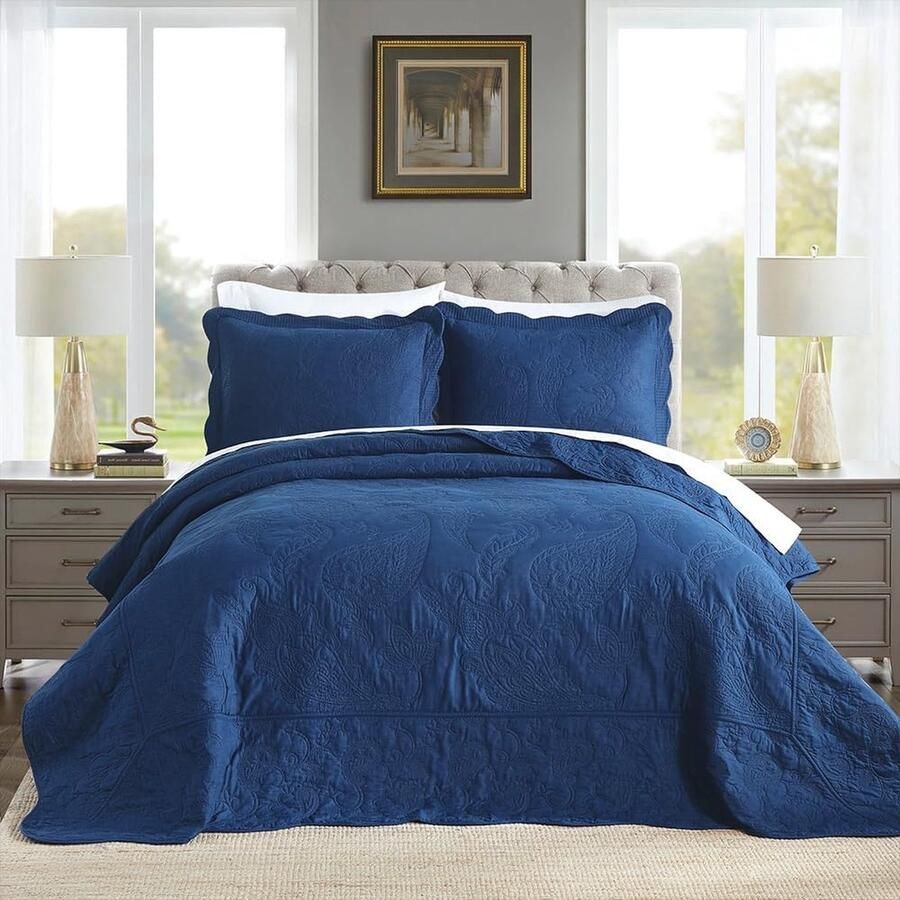 Goodivery Stijlvolle Katoenen Sprei Met Paisley Patchwork Voor Tweepersoonsbed