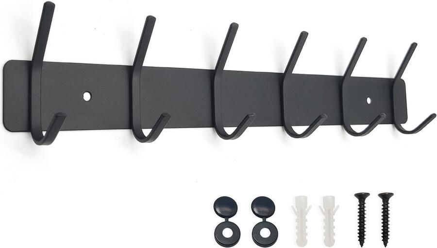Stijlvolle Matzwarte Kledinghaken voor Wandmontage Roestvrij Staal Geschikt voor Badkamer en Slaapkamer