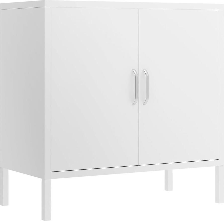 Goodivery Stijlvolle Metalen Opbergkast met 2 Deuren en Verstelbare Plank voor Meerdere Kamers