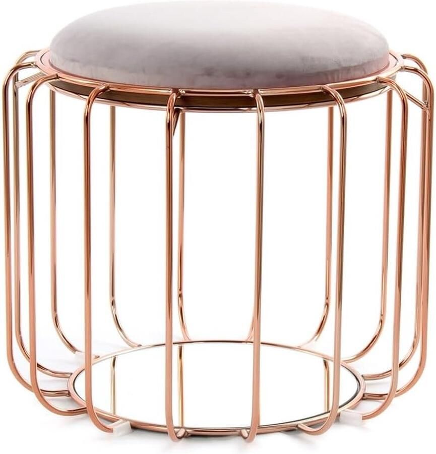 Goodivery Stijlvolle Paarse Bijzettafel en Poef met Fluwelen Afwerking voor Woonkamer en Slaapkamer