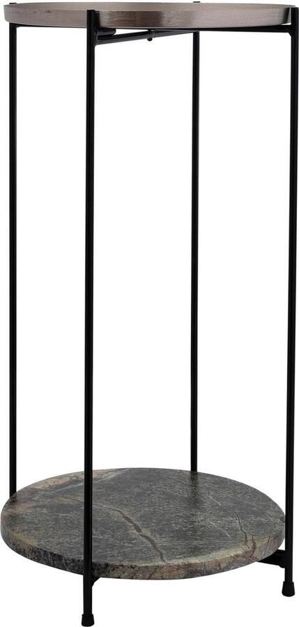 Goodivery Stijlvolle Ronde Bijzettafel met Marmeren Blad en IJzeren Frame voor Woonkamer en Hal