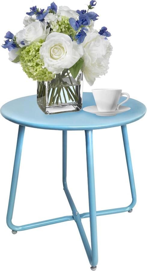 Goodivery Stijlvolle Ronde Bijzettafel voor Binnen en Buiten met Verstelbare Hoogteopties