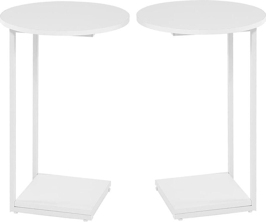 Goodivery Stijlvolle Ronde Bijzettafels Set van 2 voor Woonkamer Slaapkamer en Balkon