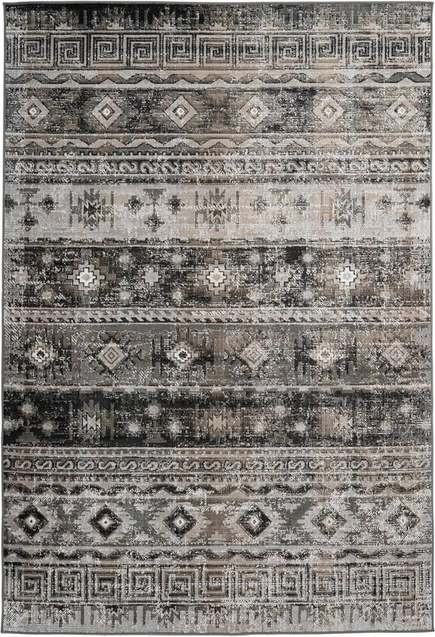 Goodivery Stijlvolle Scandinavische Patchwork Vloerkleed Bloemenpatroon Grijs 120 x 170 cm