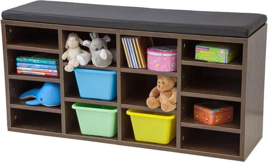 Goodivery Stijlvolle Schoenkast met Zitting en 14 Compartimenten voor Optimaal Opbergen