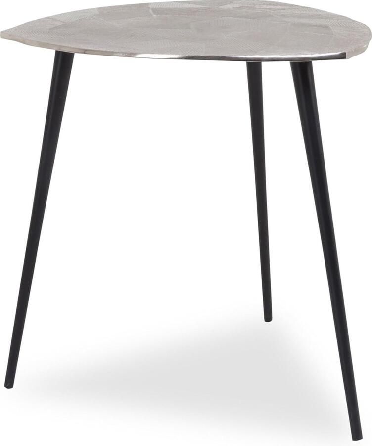 Goodivery Stijlvolle Set van 2 Zilveren Bijzettafels met Metaal Design