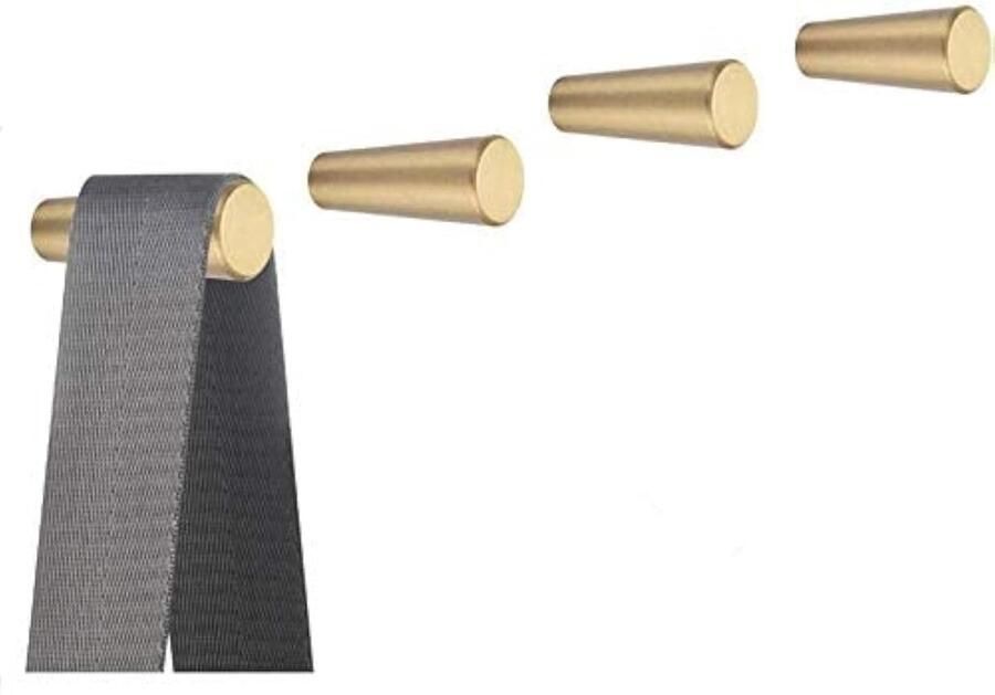 Goodivery Stijlvolle Set van Vier Goudkleurige Wandhaken voor Toepassingen