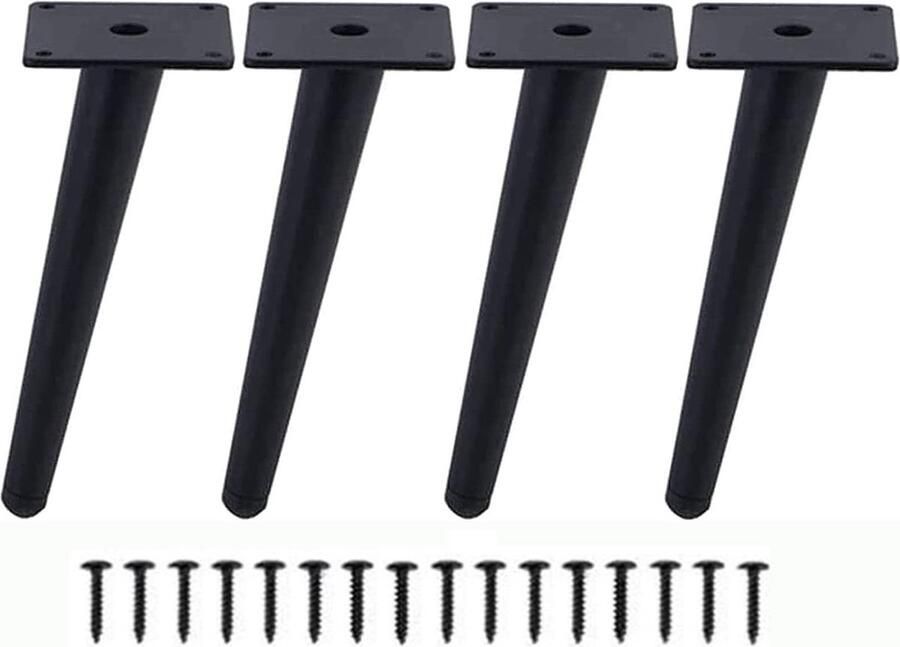 Goodivery Stijlvolle Set van Vier Zwarte Metalen Meubelpoten voor Toepassingen