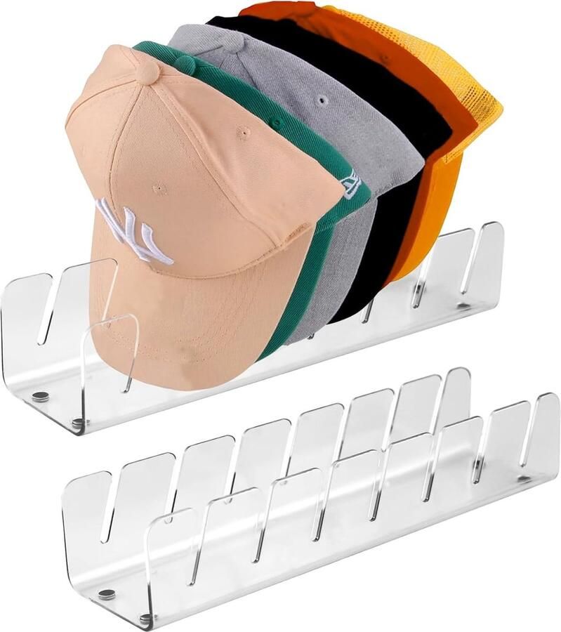 Goodivery Stijlvolle Transparante Hoedenstandaard voor Baseballpetten Set van 2