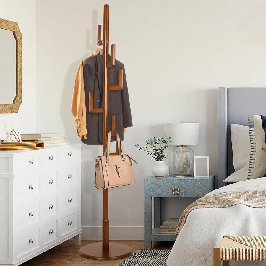 Goodivery Stijlvolle Vrijstaande Kledingstandaard met Cactusdesign en 6 Handige Haken voor Ruimtes