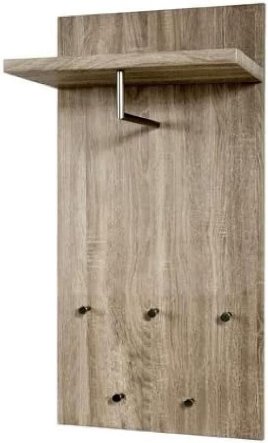 Goodivery Stijlvolle Wandgarderobe met Modern Design in Eiken Truffel en Metaal Afwerking