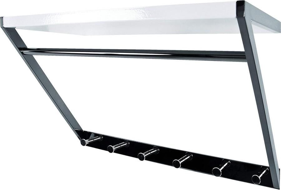 Goodivery Stijlvolle Wandgemonteerde Kapstok met Extra Plank en Kledingrail in Drie Kleuren