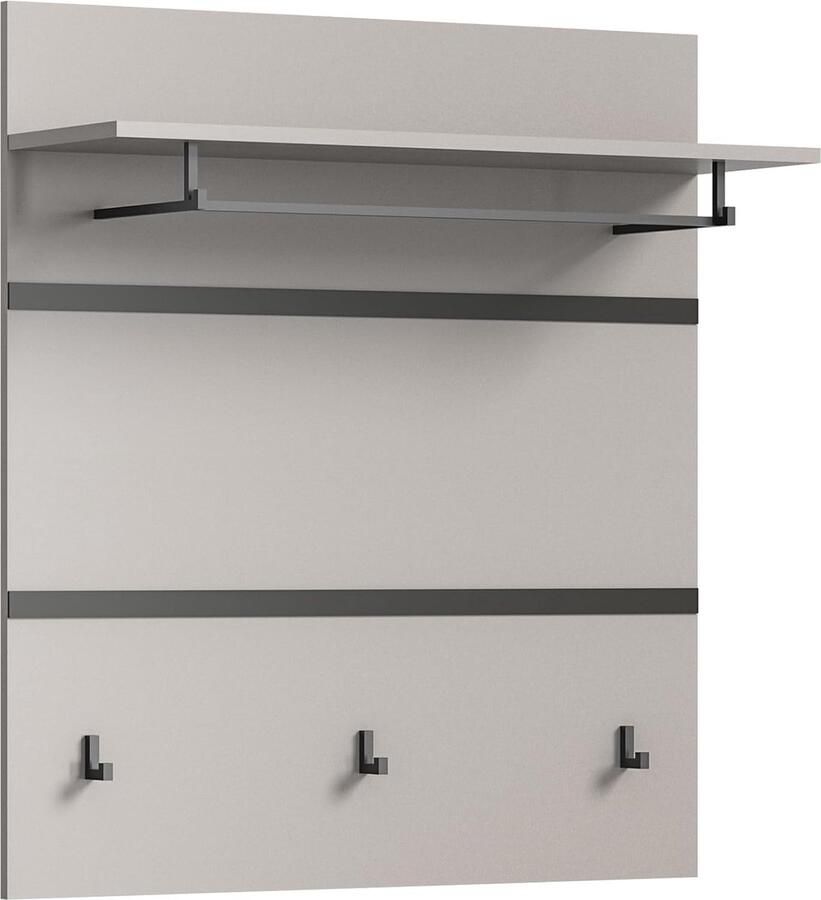 Goodivery Stijlvolle Wandgemonteerde Kapstok Met Plank Kledingrail en Haken Voor In De Hal