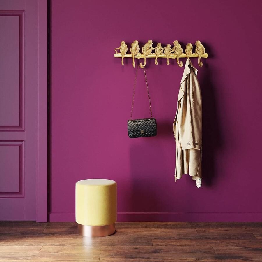 Goodivery Stijlvolle Wandkapstok met Dierenmotief en Acht Haken in Goudkleur