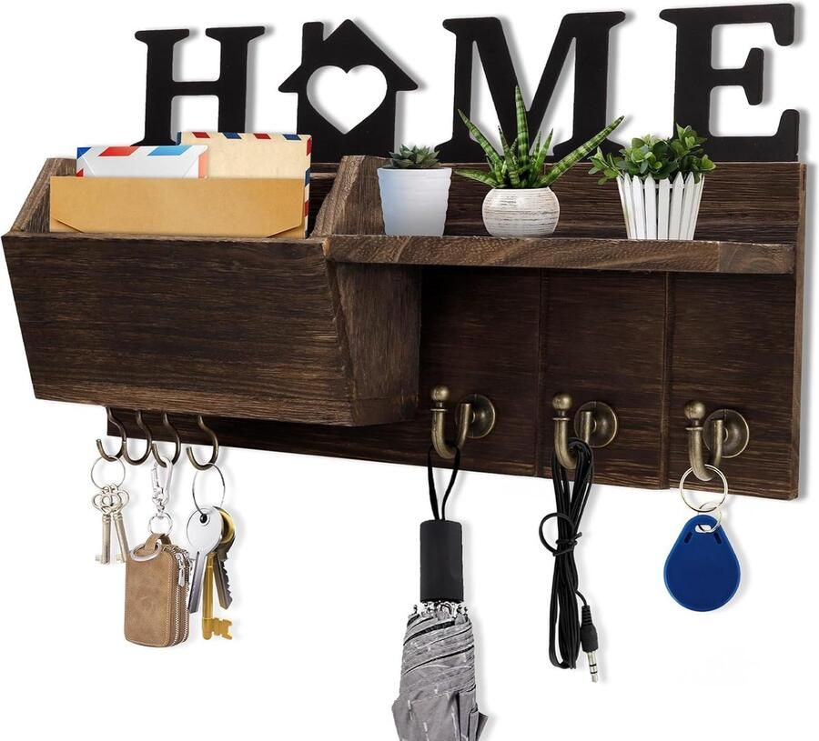 Goodivery Stijlvolle Wandorganizer Met Sleutelhouders En Decoratief Ontwerp Voor Huisentree