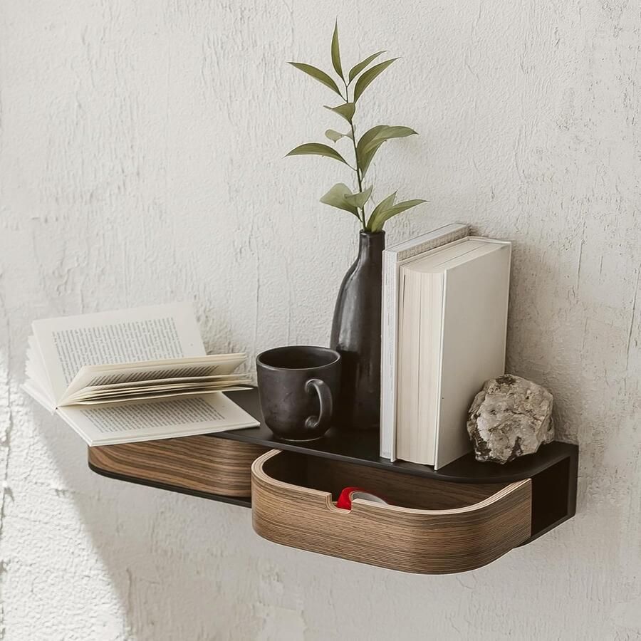 Goodivery Stijlvolle Wandplank Met Twee Lades Voor Opbergmogelijkheden