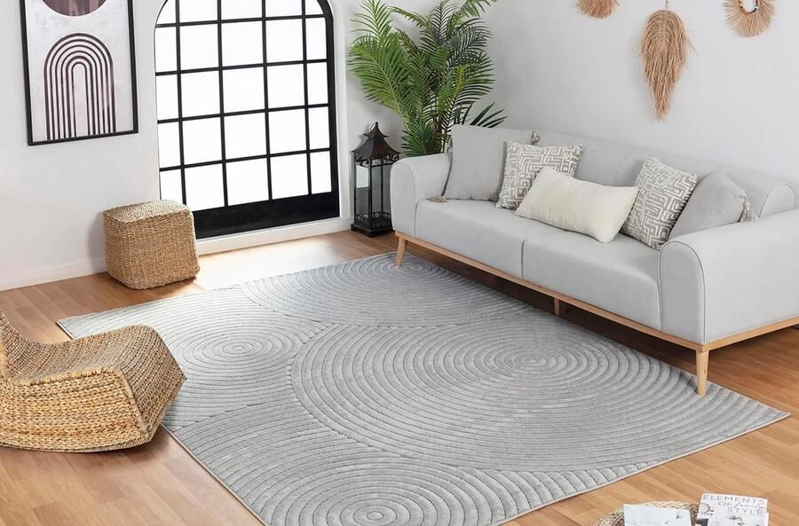 Goodivery Stijlvolle Weerbestendige Tapijt voor Binnen en Buiten Geschikt voor Balkon Tuin en Terras 200 x 275 cm Boho Grijs