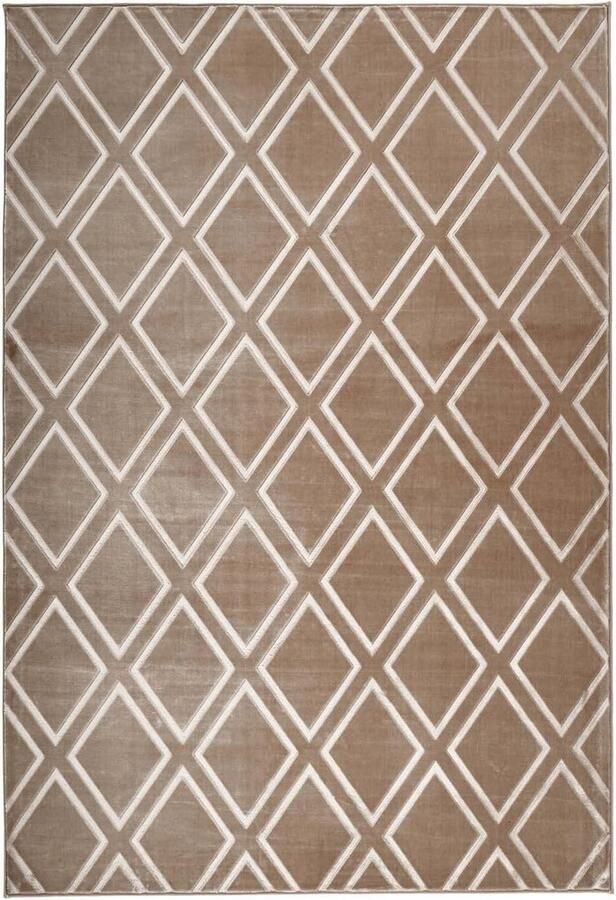Goodivery Stijlvolle Zachte Vloerkleed met 3D Effect en Antislip Achterkant Taupe 160 x 230 cm