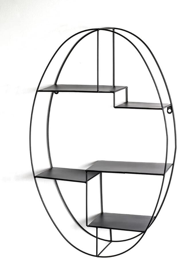 Goodivery Stijlvolle Zwarte Wandplank van Metaal met Moderne Uitstraling