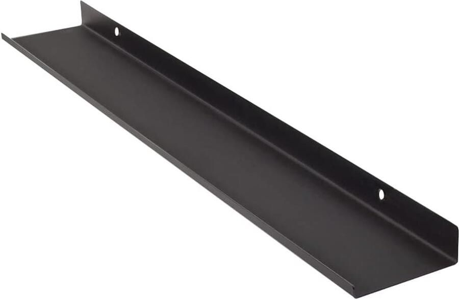 Goodivery Stijlvolle Zwevende Wandplank van Zwart Metaal 70 cm Lang Voor Decoratie Foto's Boeken en Meer