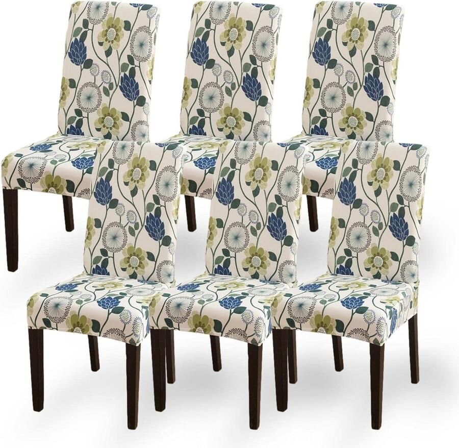 Goodivery Stretchbare Stoelhoezen Set van 6 Beschermende en Decoratieve Stoelhoezen voor Elke Gelegenheid