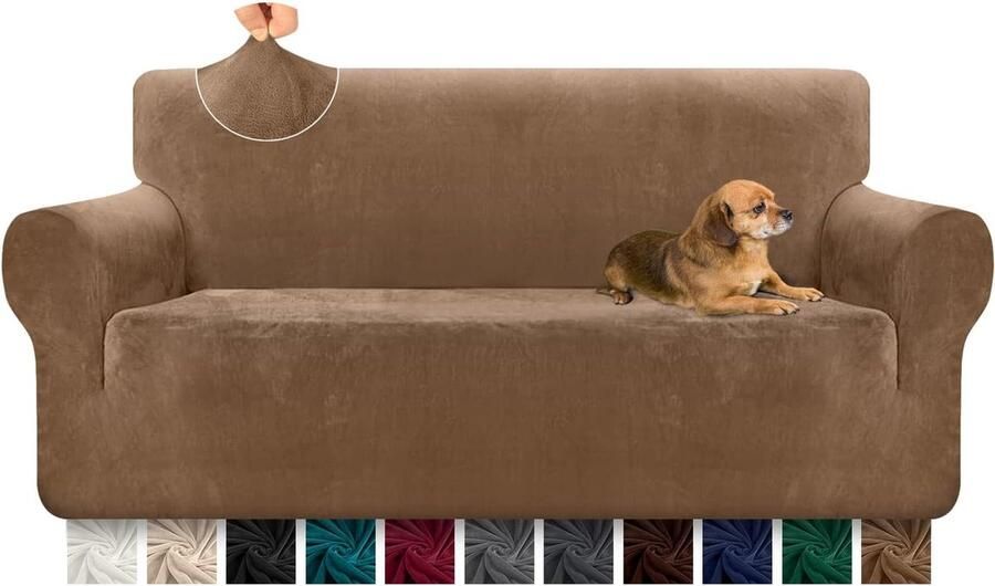 Goodivery Super Zachte Fluwelen Bankhoes voor 3-Zitsbank Luxe Meubelbeschermer