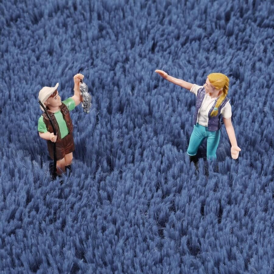 Goodivery Tapijt Hoogpolig vloerkleed voor de woonkamer slaapkamer of als bedmat 120 x 160 cm Kobaltblauw