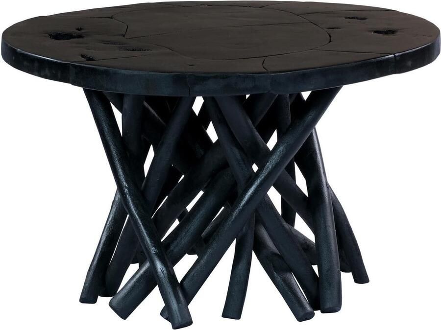 Goodivery Tijdloze Bijzettafel van Massief Hout in Retro Ontwerp voor Woonkamer en Balkon