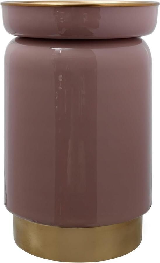 Goodivery Tijdloze Elegantie Ronde Bijzettafel met Decoratief Dienblad in Retro Stijl Roze Goud