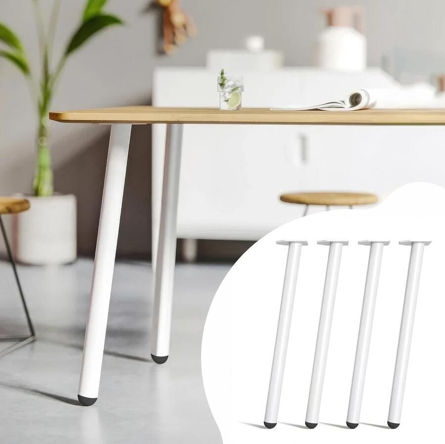 Goodivery Tijdloze Metalen Tafelpoten Set van Vier voor Eettafel of Bureau