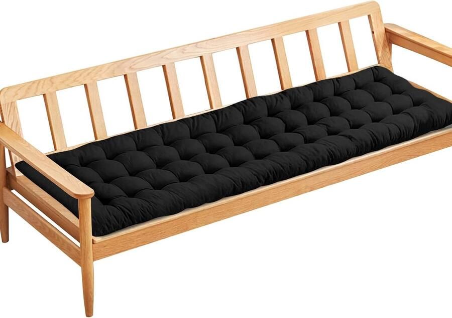 Goodivery Tijdloze Tuinkussen in Zwart voor 2 3 Zitplaatsen Perfect voor Bank of Schommelstoel