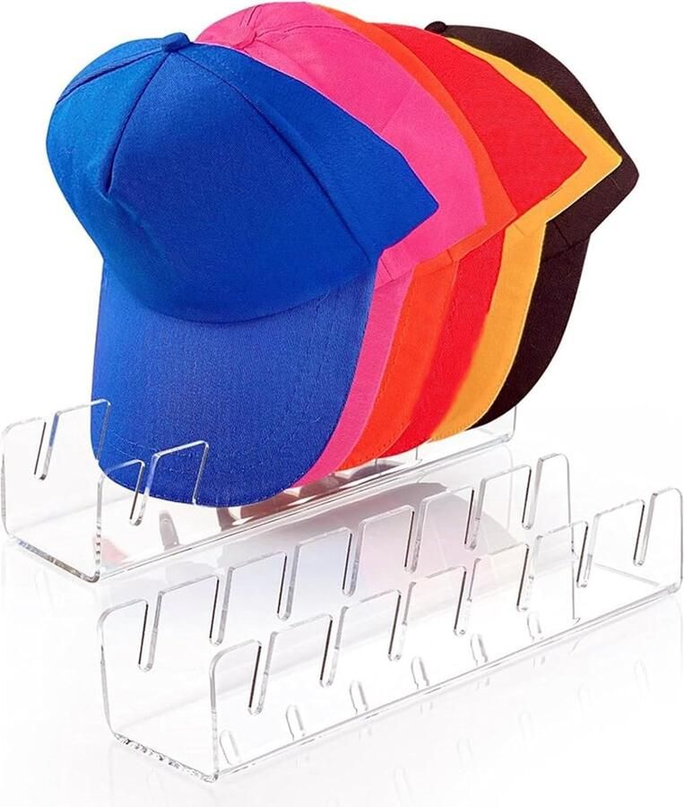 Goodivery Transparante Acryl Hoedenstandaard voor Baseballcaps Set van 2 Opslag en Display