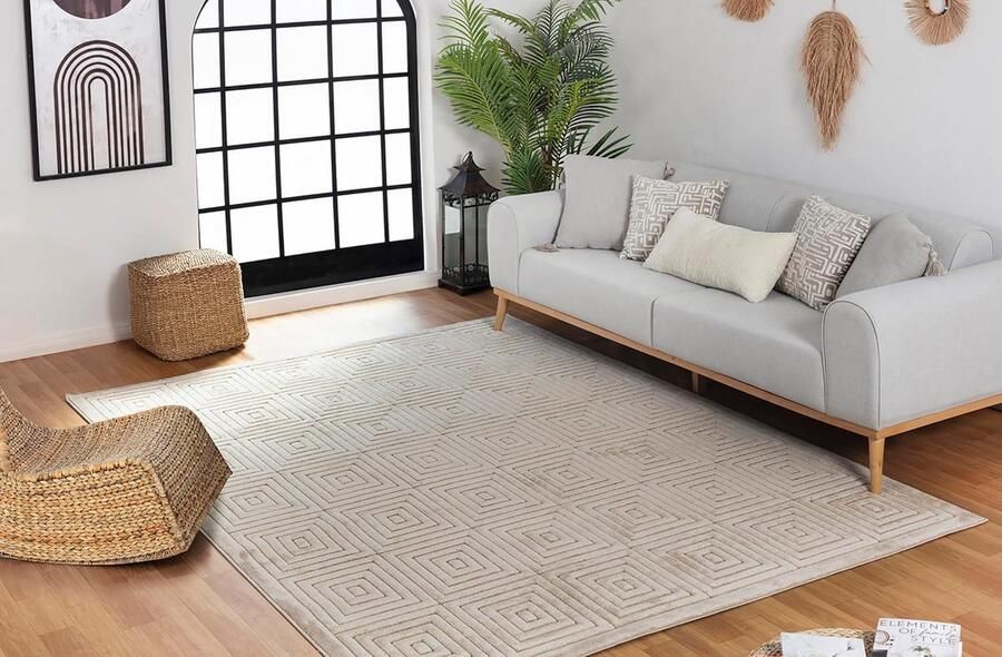 Goodivery Trendy Scandinavisch Vloerkleed met Geometrisch Boho Ontwerp voor Woonkamer en Slaapkamer