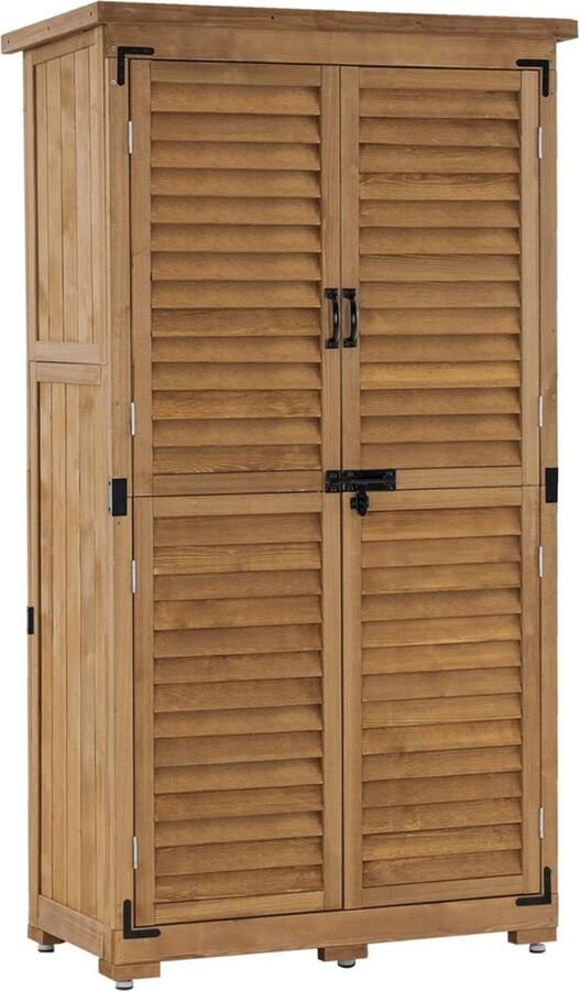 Goodivery Tuinkast Hout Tuinkist Tuinkasten voor Buiten Tuinberging 47x 87x160cm Bruin