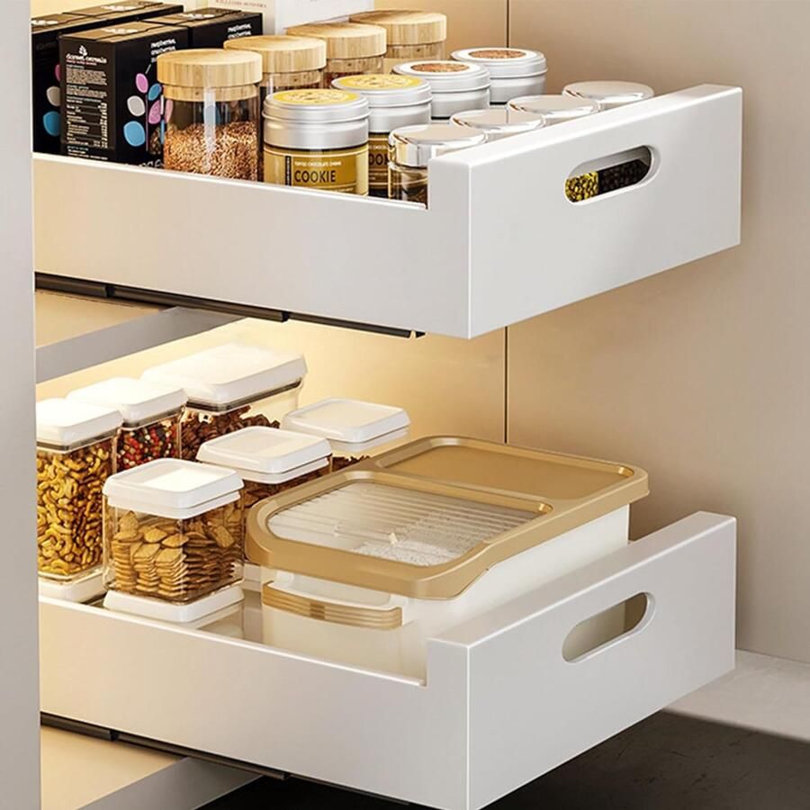 Goodivery Uitschuifbare Lade Organisator Set van 2 voor Keukenkasten Zonder Boren of Spijkeren