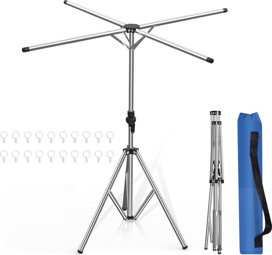 Goodivery Uittrekbaar en Ruimtebesparend Droogrek voor Binnen en Buiten Gebruik