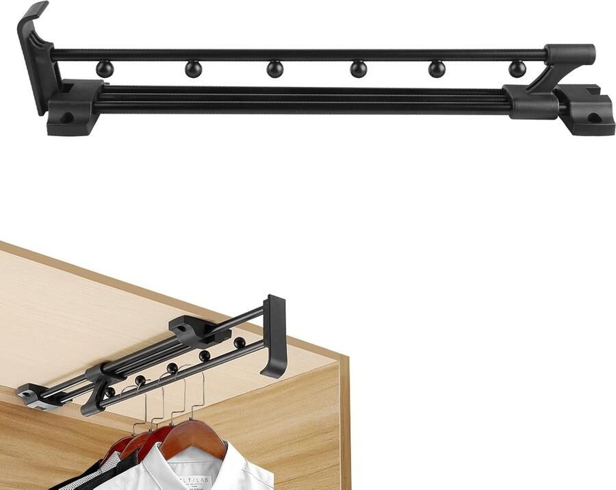Goodivery Uittrekbare Kledingstang voor Kast en Opslagruimte Verstelbare Telescopische Kledinghanger