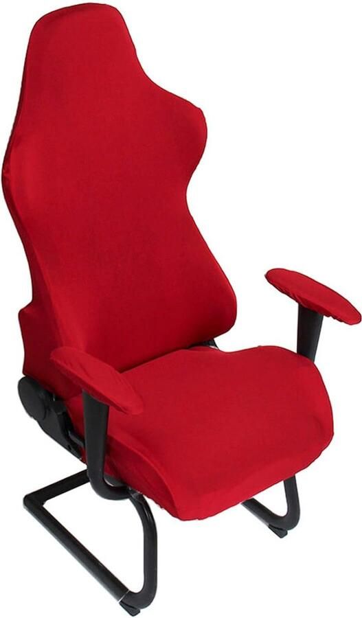 Goodivery universele computerstoelhoes game- racestoel bedsprei wasbare stoel (alleen stoelhoes geen stoel) bescherm rood